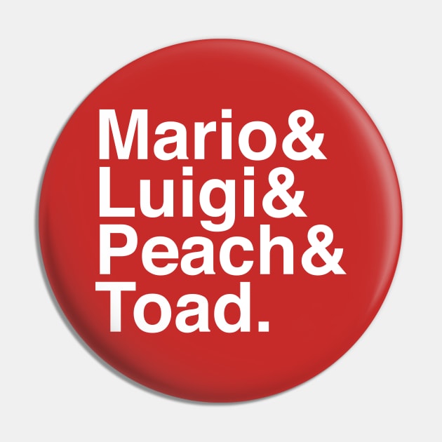 Helvetica Mario Video Game Characters Pin by Carl Cordes