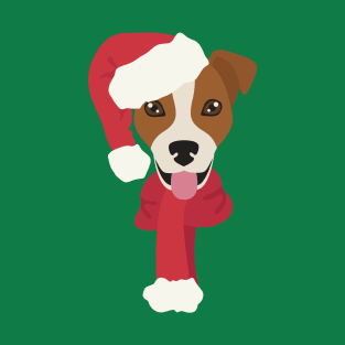 Christmas Jack Russell Dog Face T-Shirt