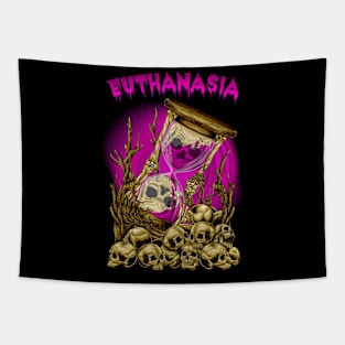 Purple Skull Hourglass Tapestry