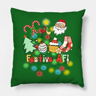 funny christmas AF Pillow