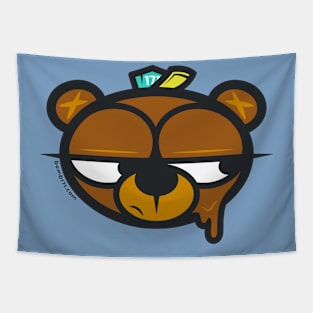 Chocolate Bear Head Drip Tapestry