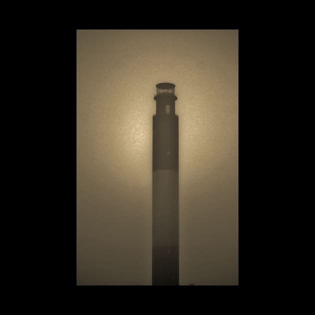 Foggy Lighthouse In Sepia by Cynthia48