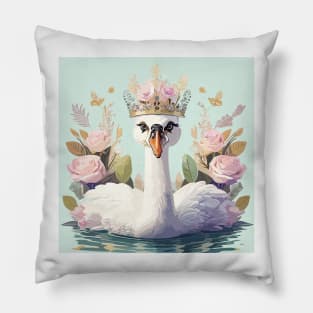 The Flower-Crowned Swan Pillow