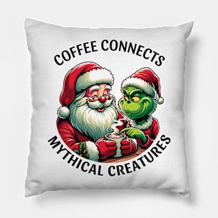 Coffee connects mythical creatures Pillow