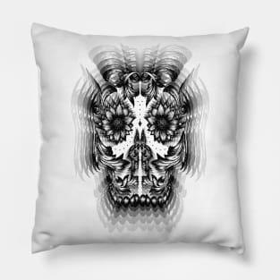 Sugarskull, Ornament Skull,  trippy,psychedelic Pillow
