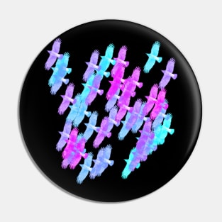 Murder of Crows in Cyan to Magenta Gradient Pin