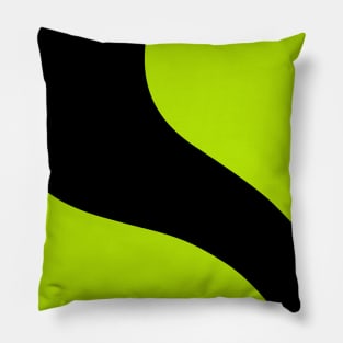 Simple Waves in Black and Lime Green Pillow