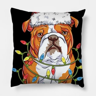 English Bulldog Christmas Pillow