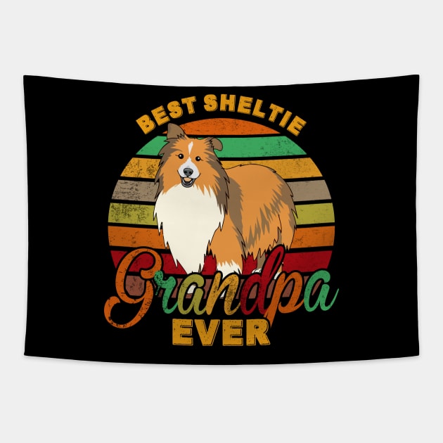 Best Sheltie Grandpa Ever Tapestry by franzaled