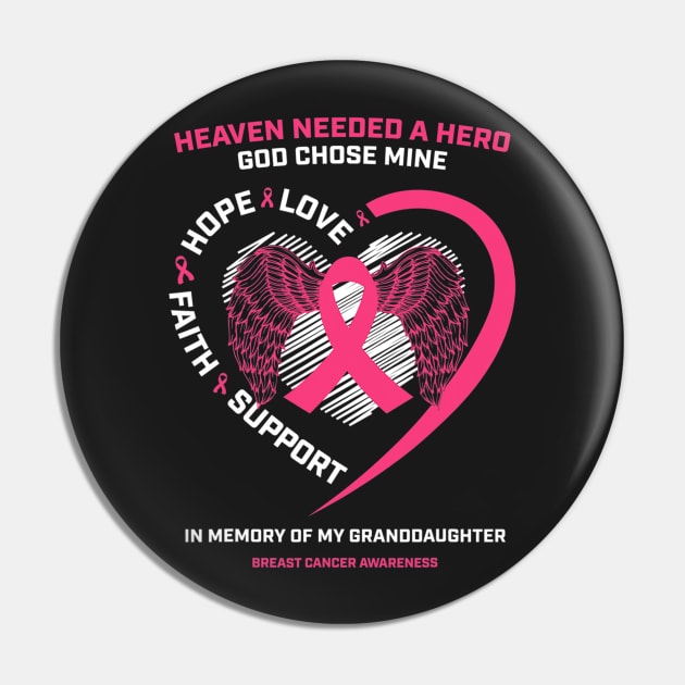 In Memory Of My Granddaughter Pink Breast Cancer Awareness Pin by CarolIrvine