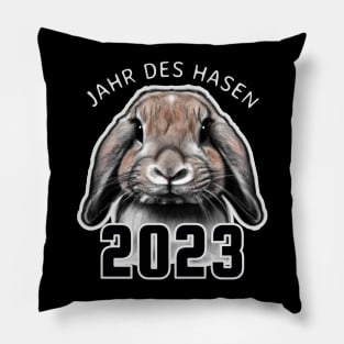 YEAR OF THE RABBIT in German, 2023 Pillow