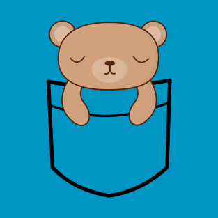 Cute Pocket Brown Bear T-Shirt