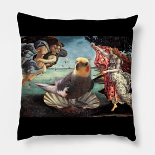 cockatiel botticelli - birth of birb Pillow