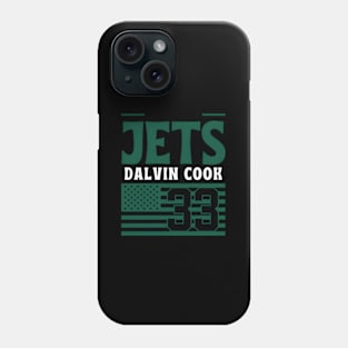 New York Jets Cook 33 American Flag Football Phone Case