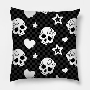 Cute Punk - Black and White Version Pillow