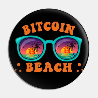 Cool Bitcoin Beach BTC Logo Sunglasses Gift Ideas Pin