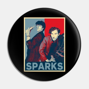 Retro Love Rock Sparks Fan Art Design Pin