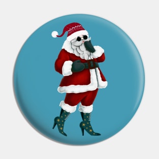 Santa in High Heels Pin