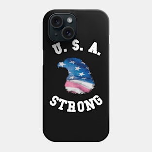 🦅 USA Strong, Eagle Head Flag, America Patriotic Phone Case