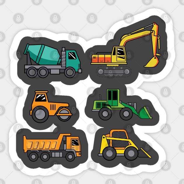 Construction Site Trucks Machine Car Toys Birthday Kids Men - Construction Newest Excavato - Sticker