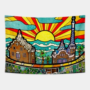 Barcelona Sea View Tapestry