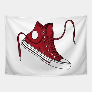 Deep red high tops Tapestry