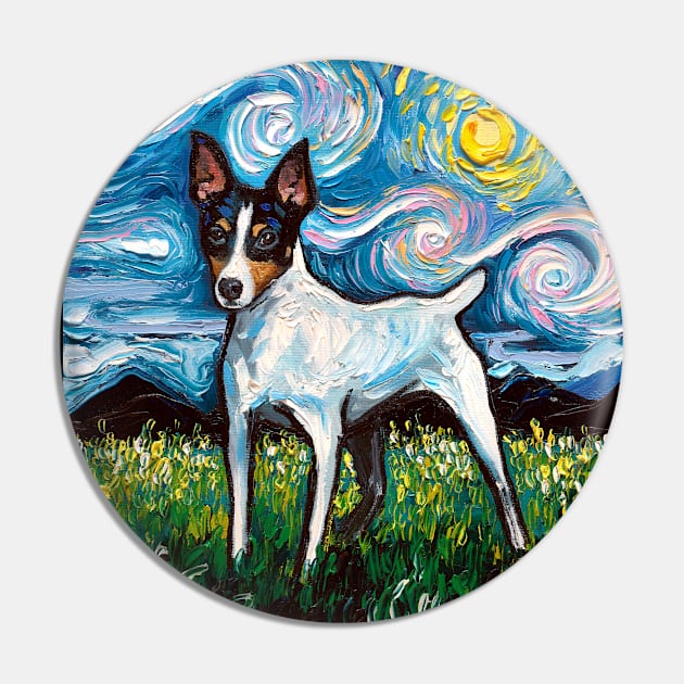 Toy Fox Terrier Night Pin by sagittariusgallery