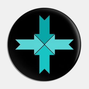 Simple teal arrow cross Pin