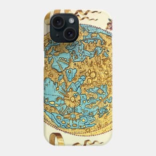 Moon Map 1696 - Selenography - Ancient Worlds Phone Case