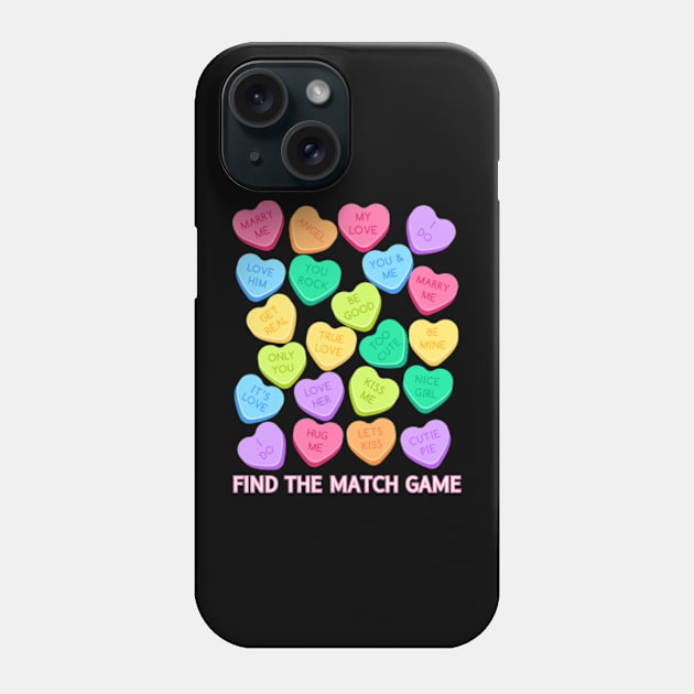 Candy Heart Find The Match Game Phone Case by Give Joy