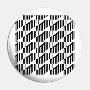 Bold Geometric Pattern in Black and White Pin