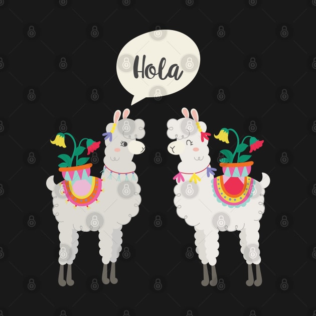 llama couple hola by Mako Design 