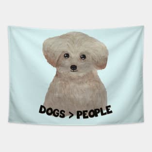 Dogs > people Dogs are grater than people Watercolor cute dachshund puppy Tapestry