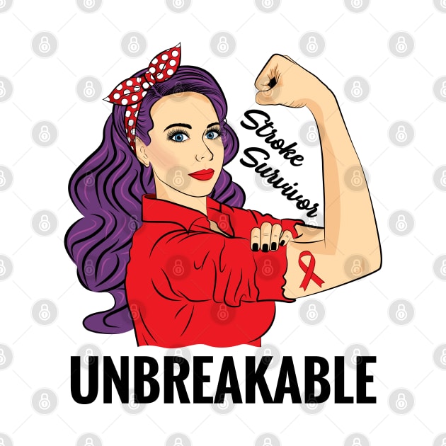 Stroke Survivor Awareness Warrior Unbreakable Support by ZNOVANNA