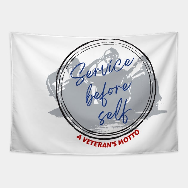 Service before self a veteran's motto Tapestry by Style Troop