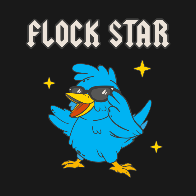 Flock Star Funny Bird Lover Ornithology by Foxxy Merch