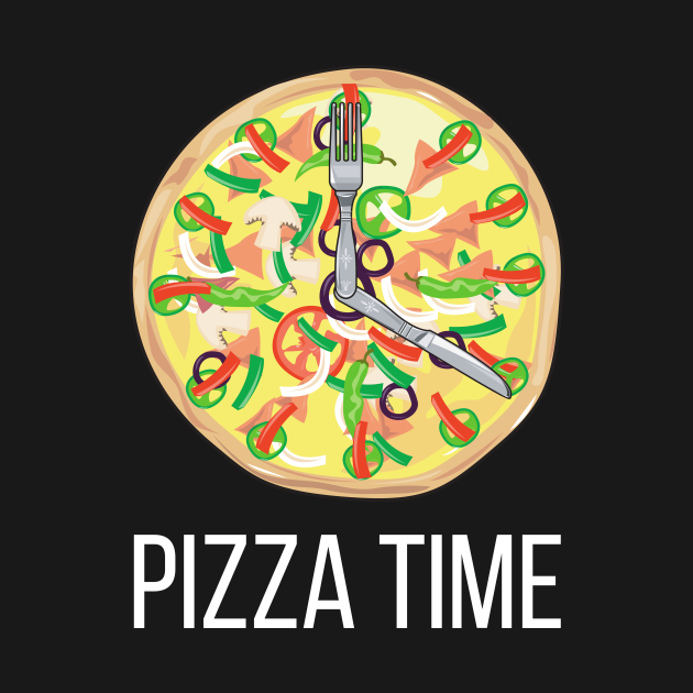 Pizza Time Funny pizza clock slogan design for pizza lovers Pizza