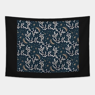 Flower and moon design Tapestry