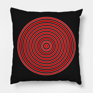 Red and Purple Funky Concentric Circles Pillow