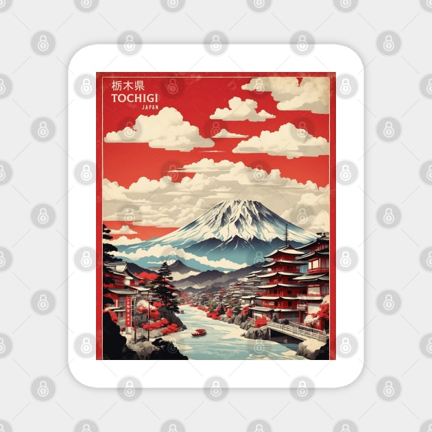 Tochigi Japan Travel Vintage Tourism Poster Magnet by TravelersGems
