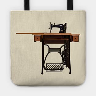 Sewing machine cartoon illustration Tote