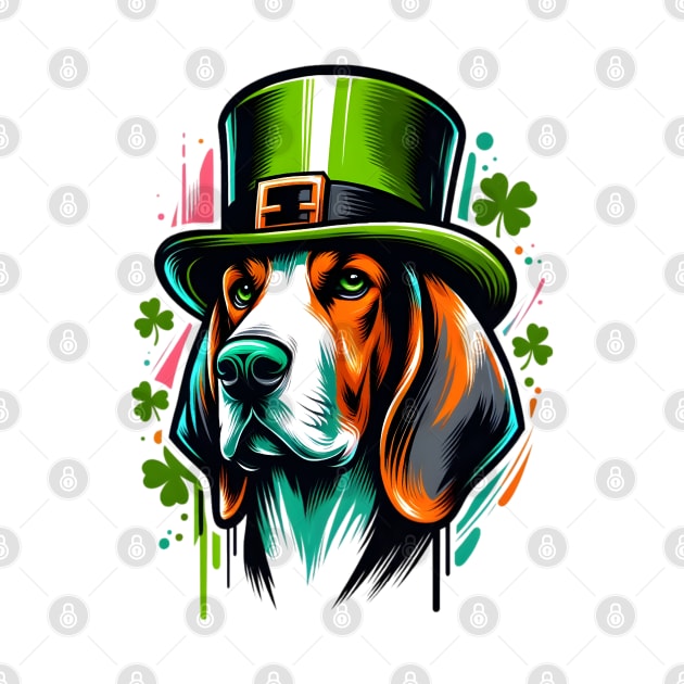 American English Coonhound in Saint Patrick's Day Spirit by ArtRUs