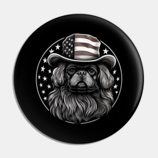 Patriotic Pekingese Pin