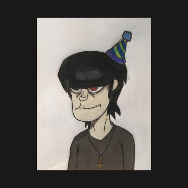 Murdoc in a party hat by PuddinGal4302