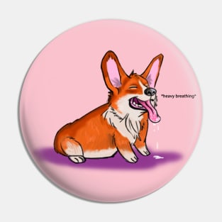 Heavy Breathing Corgi Pin