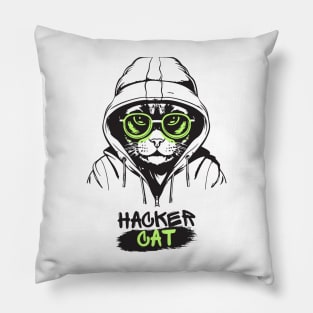 Hacker Cat: Pawsitively Witty Hacks Pillow