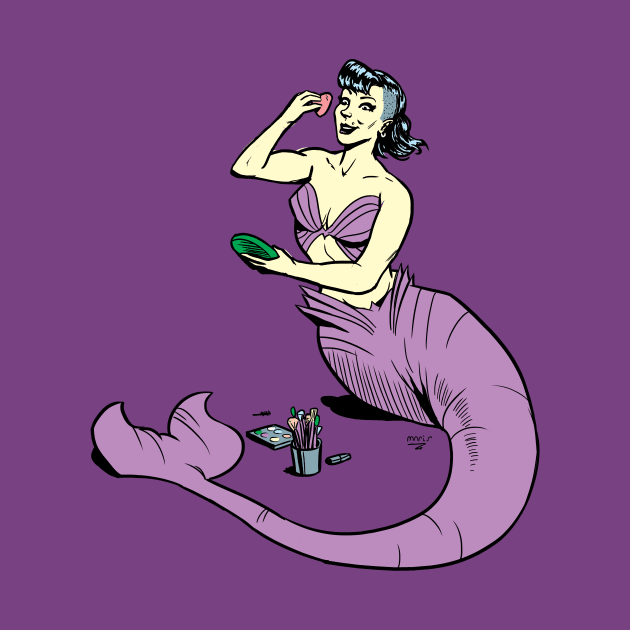 Mermaid putting on make-up by Victor Maristane