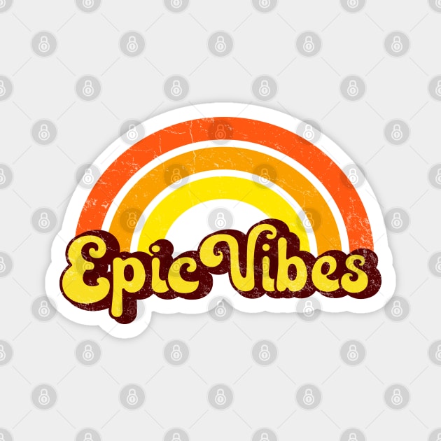 Epic Vibes - Retro Rainbow Magnet by Jitterfly