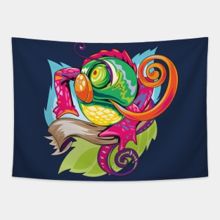 Funky Chameleon Tapestry