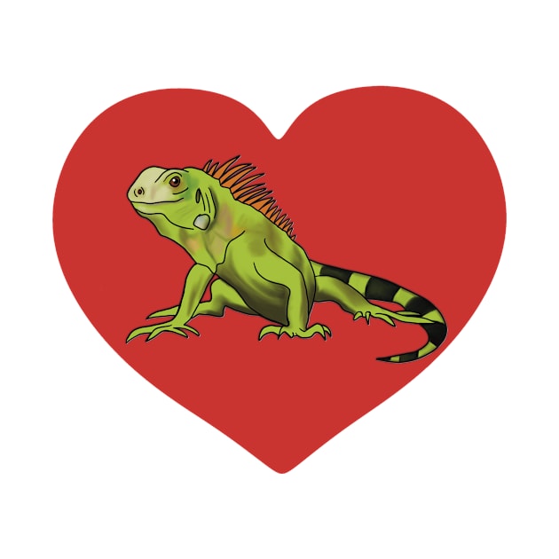 Iguana Heart for Iguana Lovers, Red by Mochi Merch